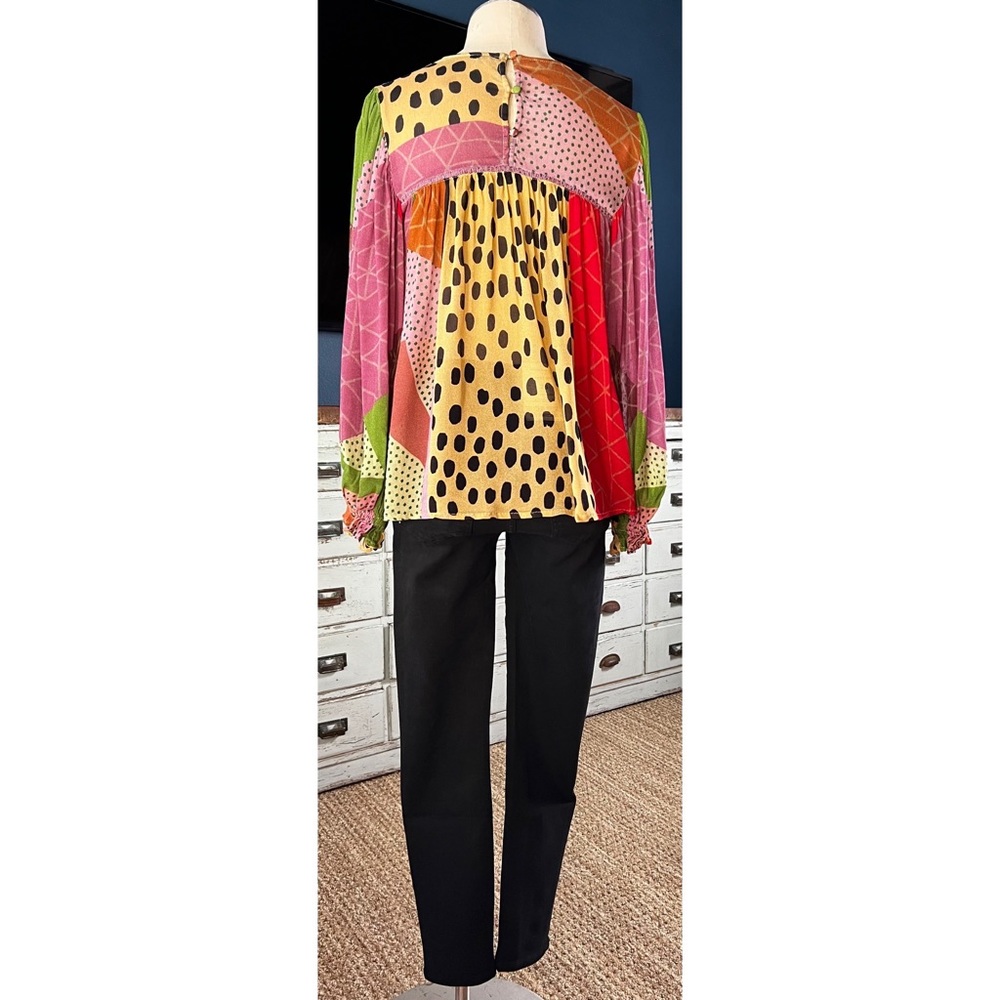 Anthropologie Miranda Abstract Blouse Top S - Picture 4 of 14